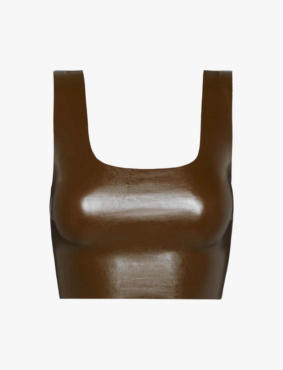 Faux Leather Squareneck Crop Top - Image 6