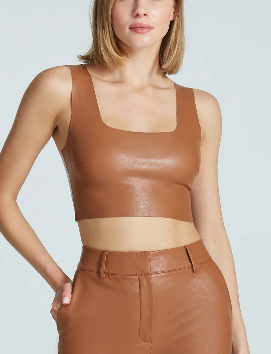Faux Leather Squareneck Crop Top - Image 8