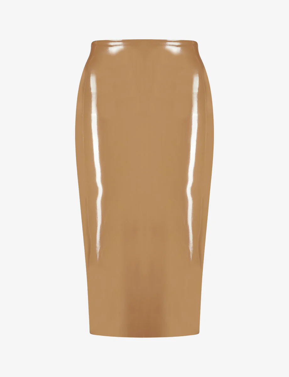 Faux Patent Leather Midi Skirt - Image 12