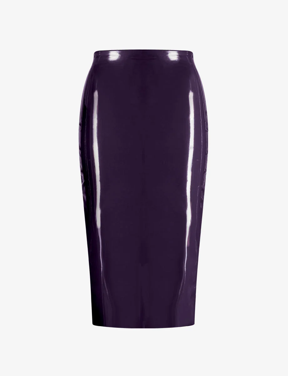 Faux Patent Leather Midi Skirt - Image 8
