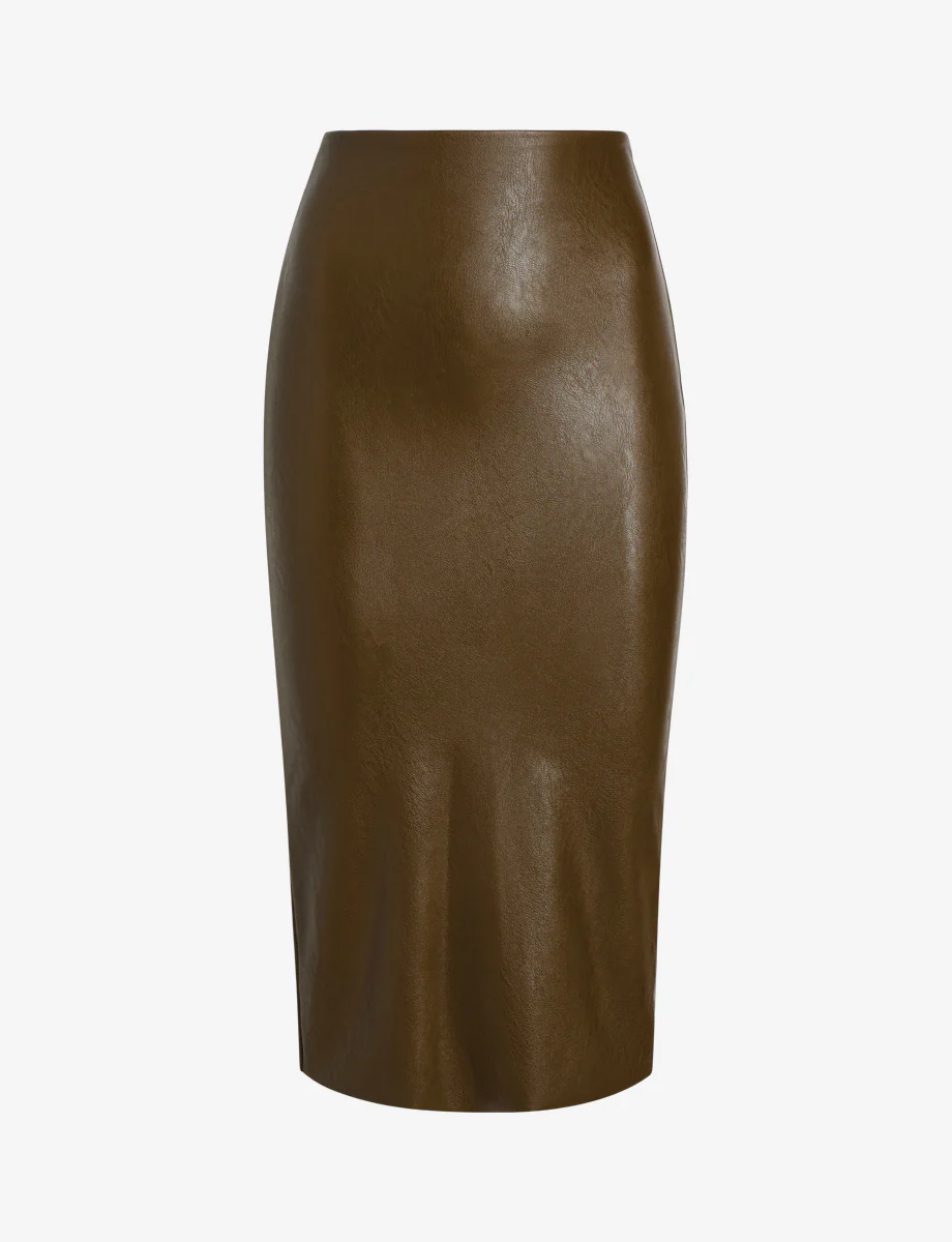 Faux Leather Midi Skirt - Image 15