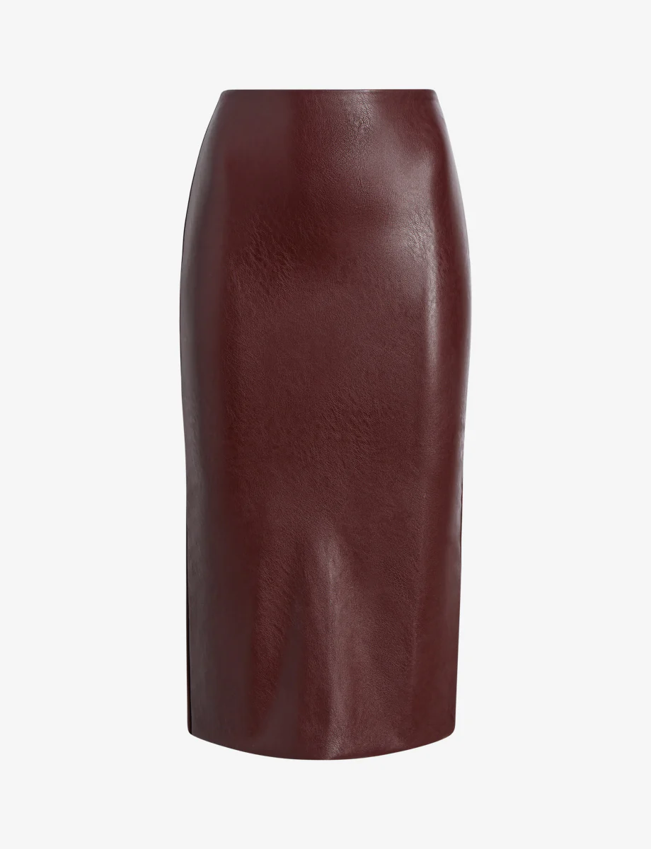 Faux Leather Midi Skirt - Image 19