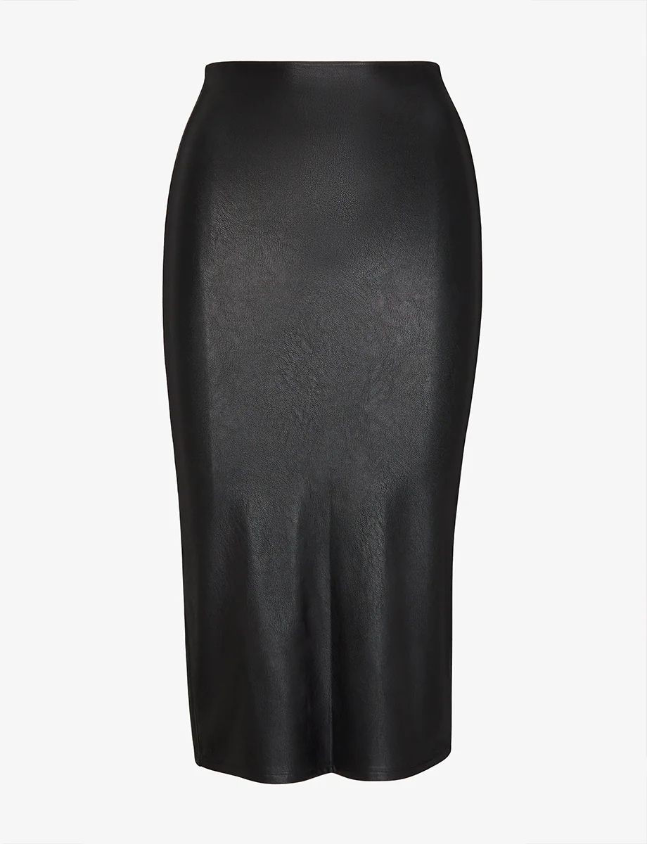 Faux Leather Midi Skirt - Image 4